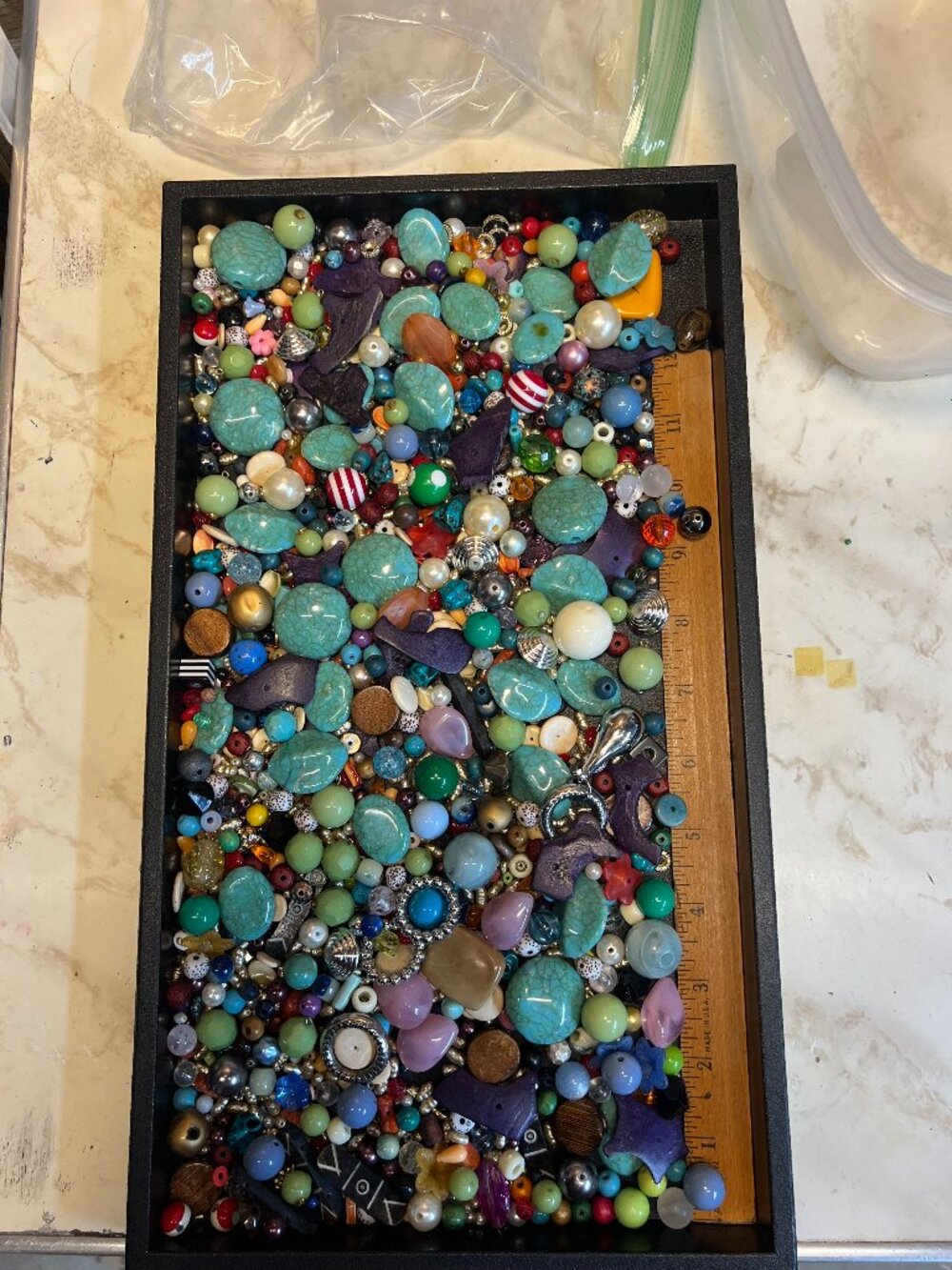 1 pound acrylic craft bead mix lot 5